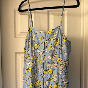 Floral linen Spaghetti Strap Dress